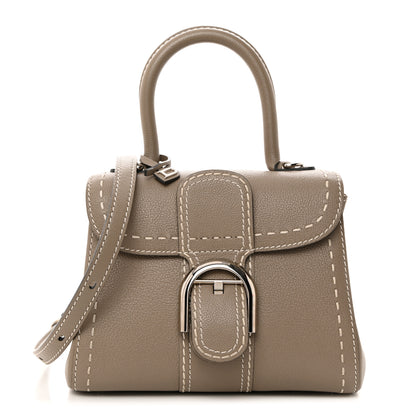 Delvaux Grained Rodeo Calfskin Surpique Mini Brillant Satchel Tourterelle Ivory 1 of 10
