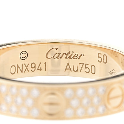 Cartier 18K Yellow Gold Diamond 4mm LOVE Wedding Paved Band Ring 50 5.25 4 of 4