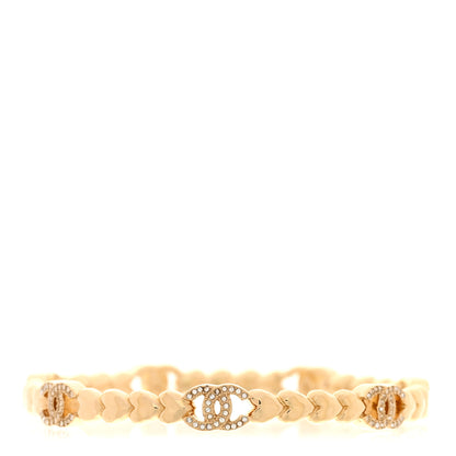 Chanel Crystal CC Heart Link Bracelet M Gold 3 of 6