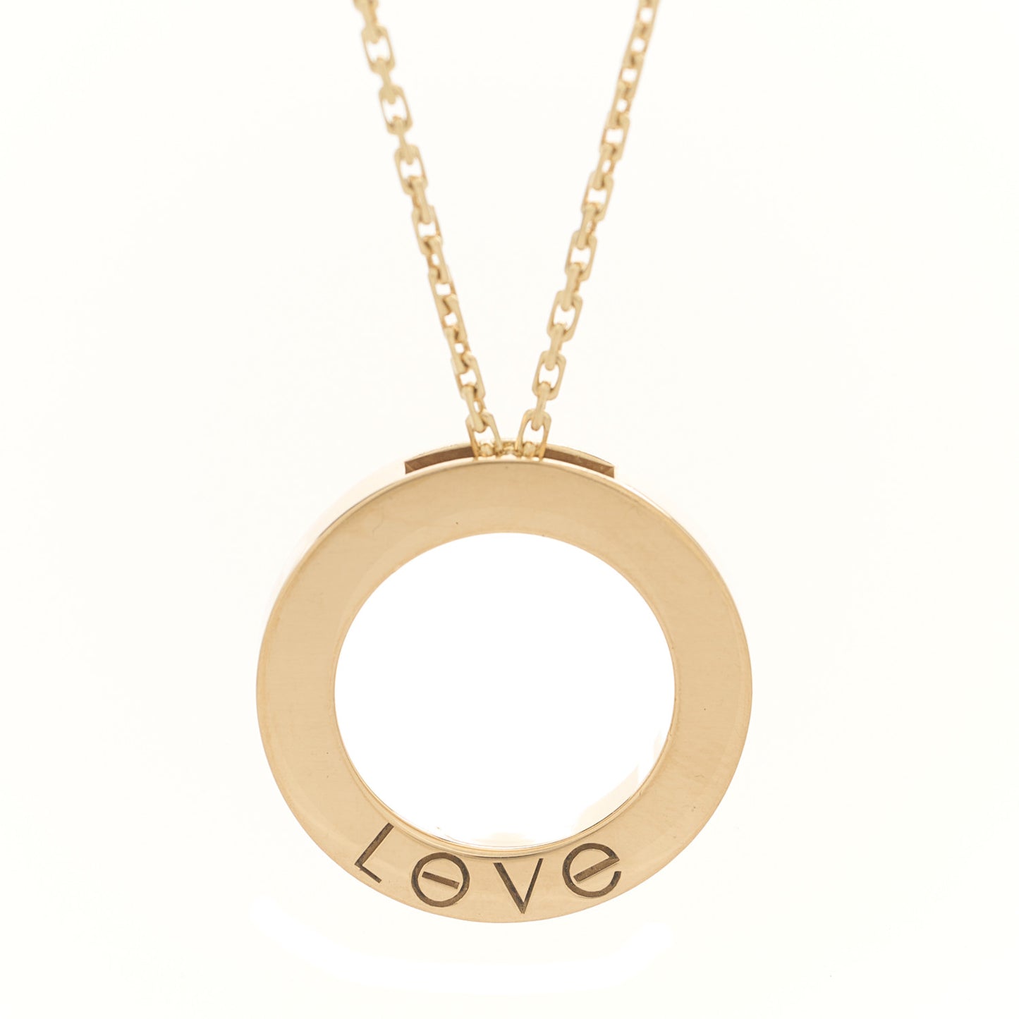 18K Yellow Gold Diamond LOVE Paved Necklace