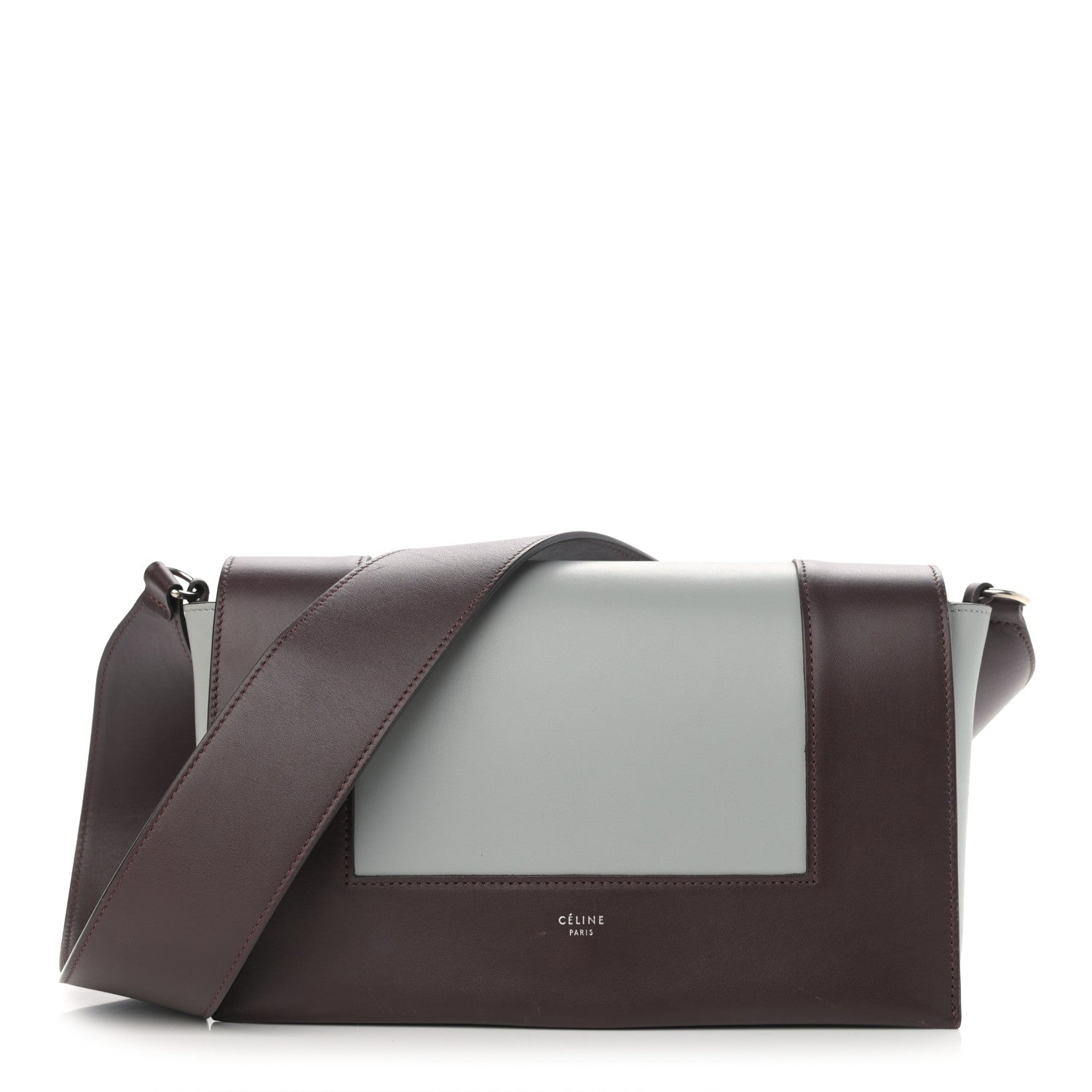 Celine Shiny Smooth Calfskin Medium Frame Shoulder Bag Burgundy Pearl Blue 1 of 11