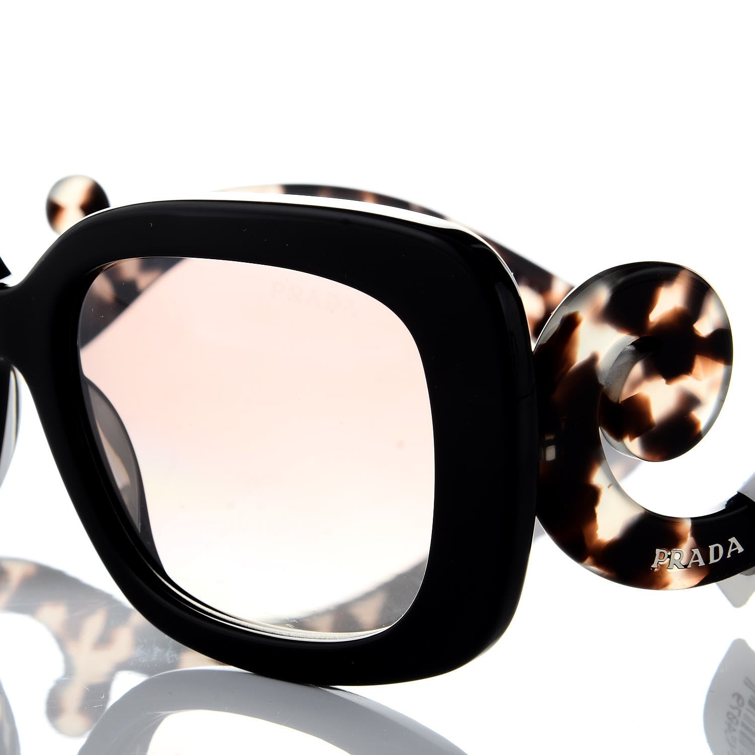 Prada Acetate Baroque Sunglasses SPR 27O Tortoise Black 6 of 9