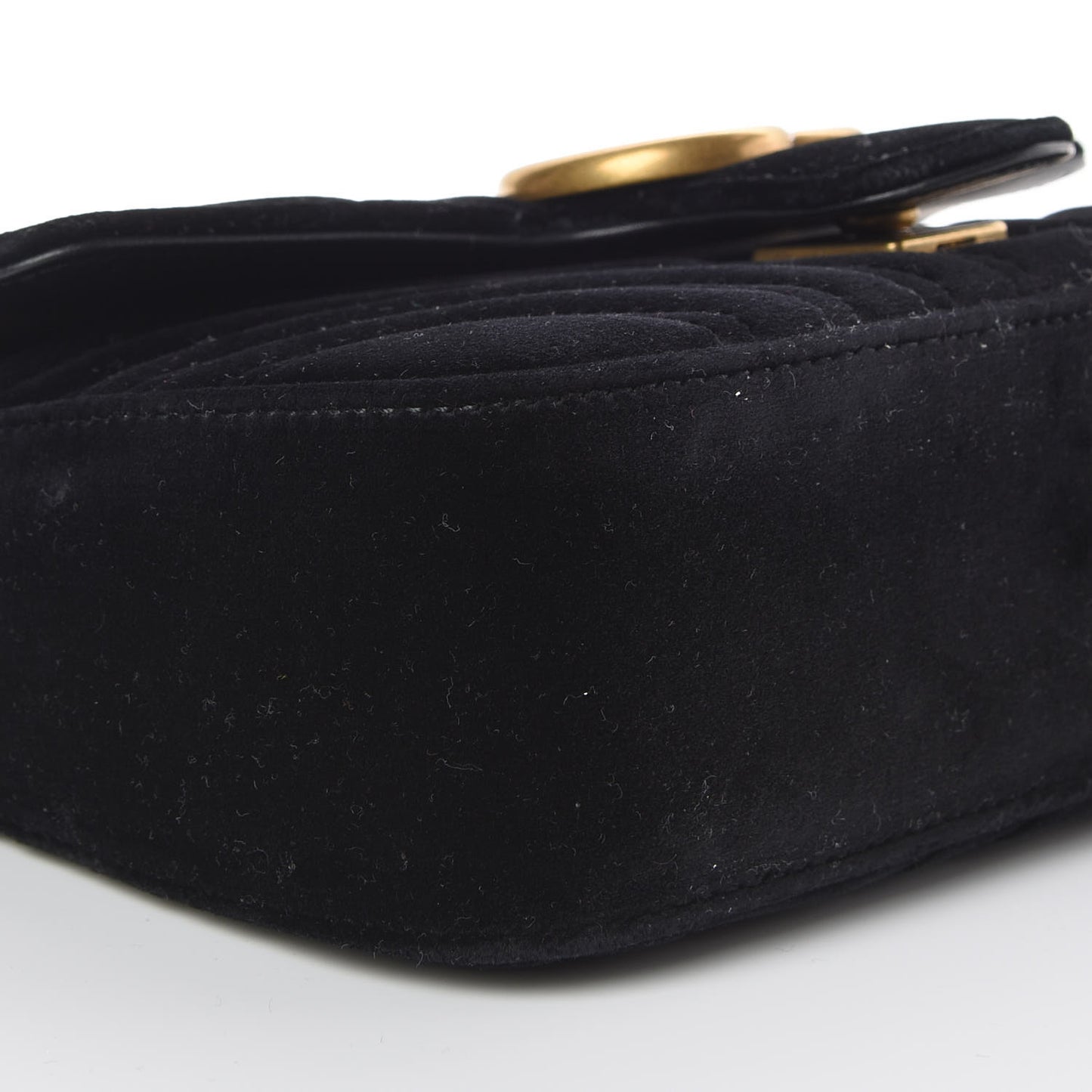 Velvet Matelasse Mini GG Marmont Shoulder Bag Black