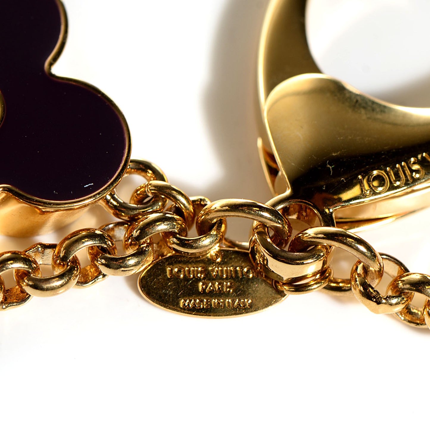 Fleur De Monogram Bag Charm Dore