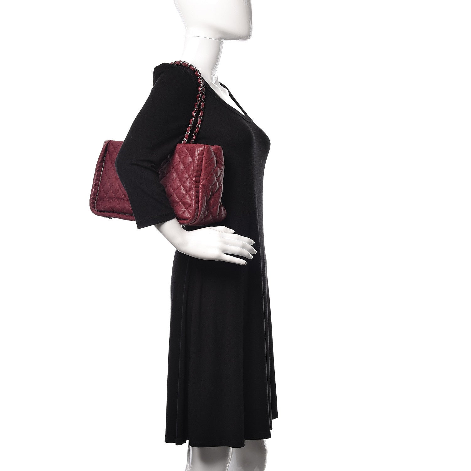 Chanel Calfskin Quilted Small Istanbul Tote Light Burgundy 2 of 13