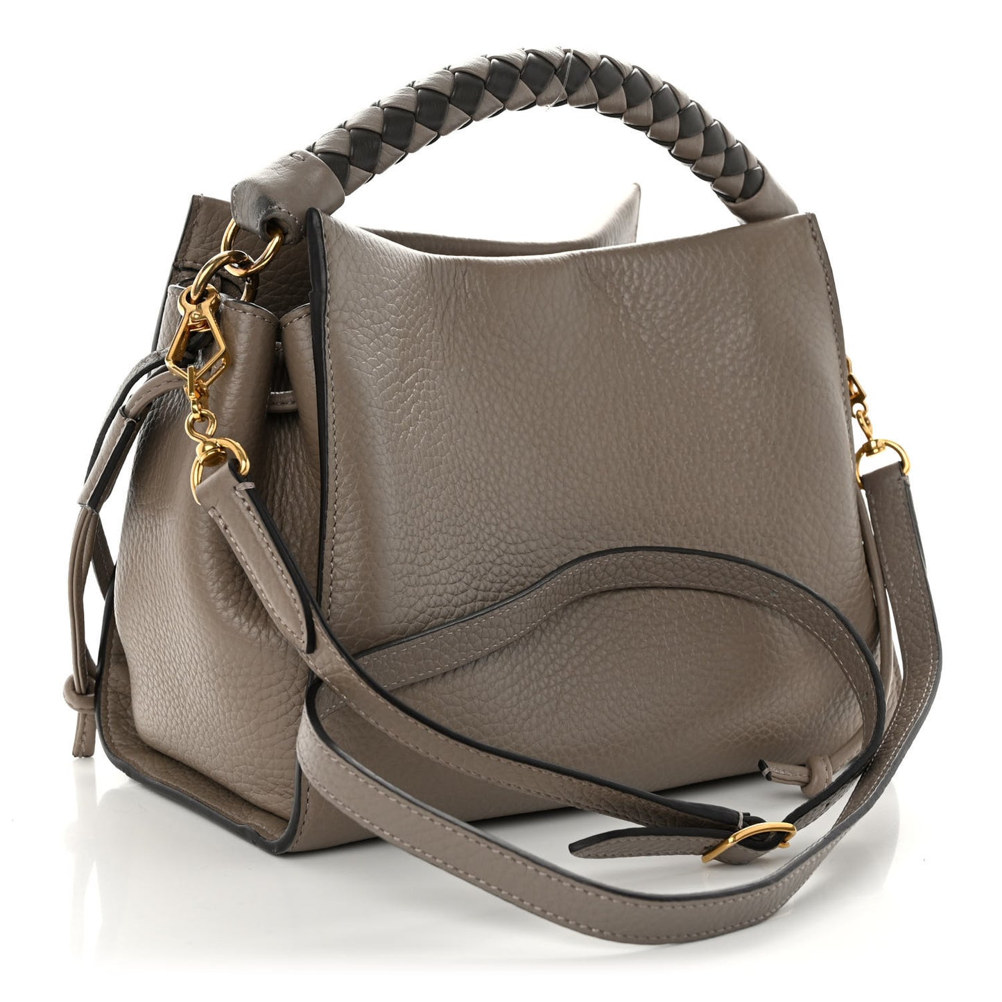 Heavy Grain Small Iris Tote Powder Grey Dark Clay