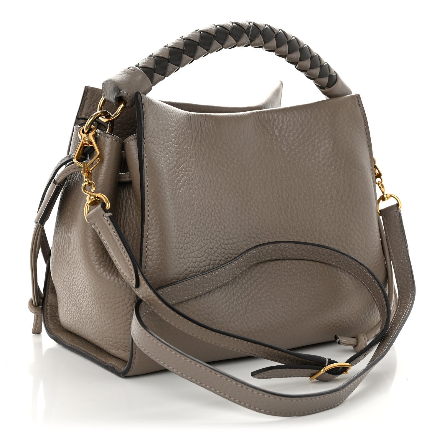 Mulberry Heavy Grain Small Iris Tote Powder Grey Dark Clay 3 of 11
