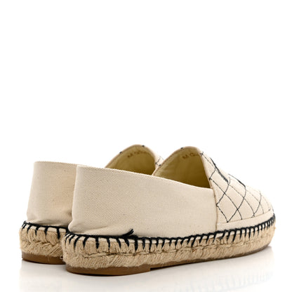 Chanel Fabric Biarritz CC Espadrilles 39 Beige Black 4 of 9