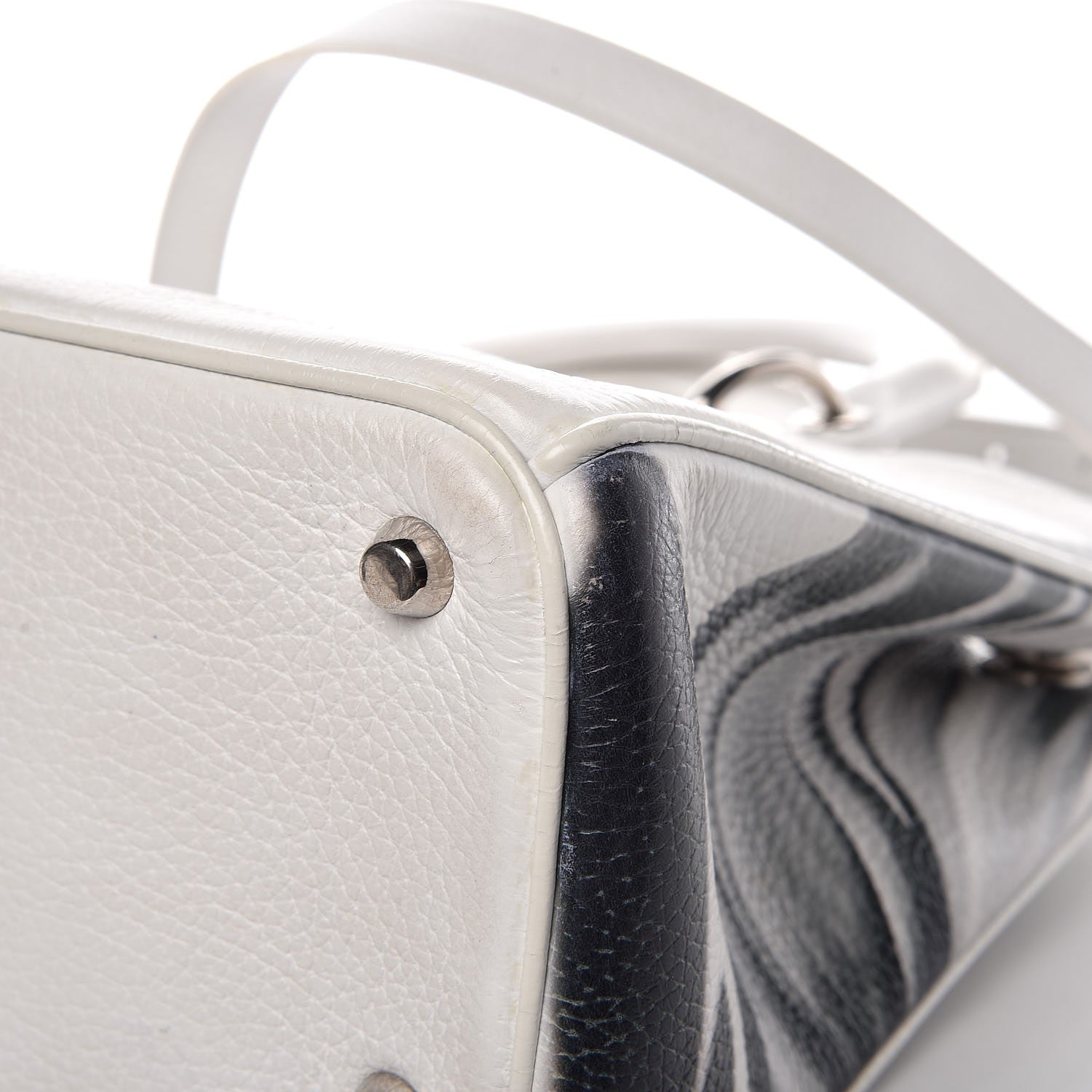 Christian Dior Bullcalf Printed Medium Flower Diorissimo Tote White 16 of 16