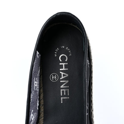 Chanel Mesh Grosgrain CC Espadrilles 41 Black White 7 of 7