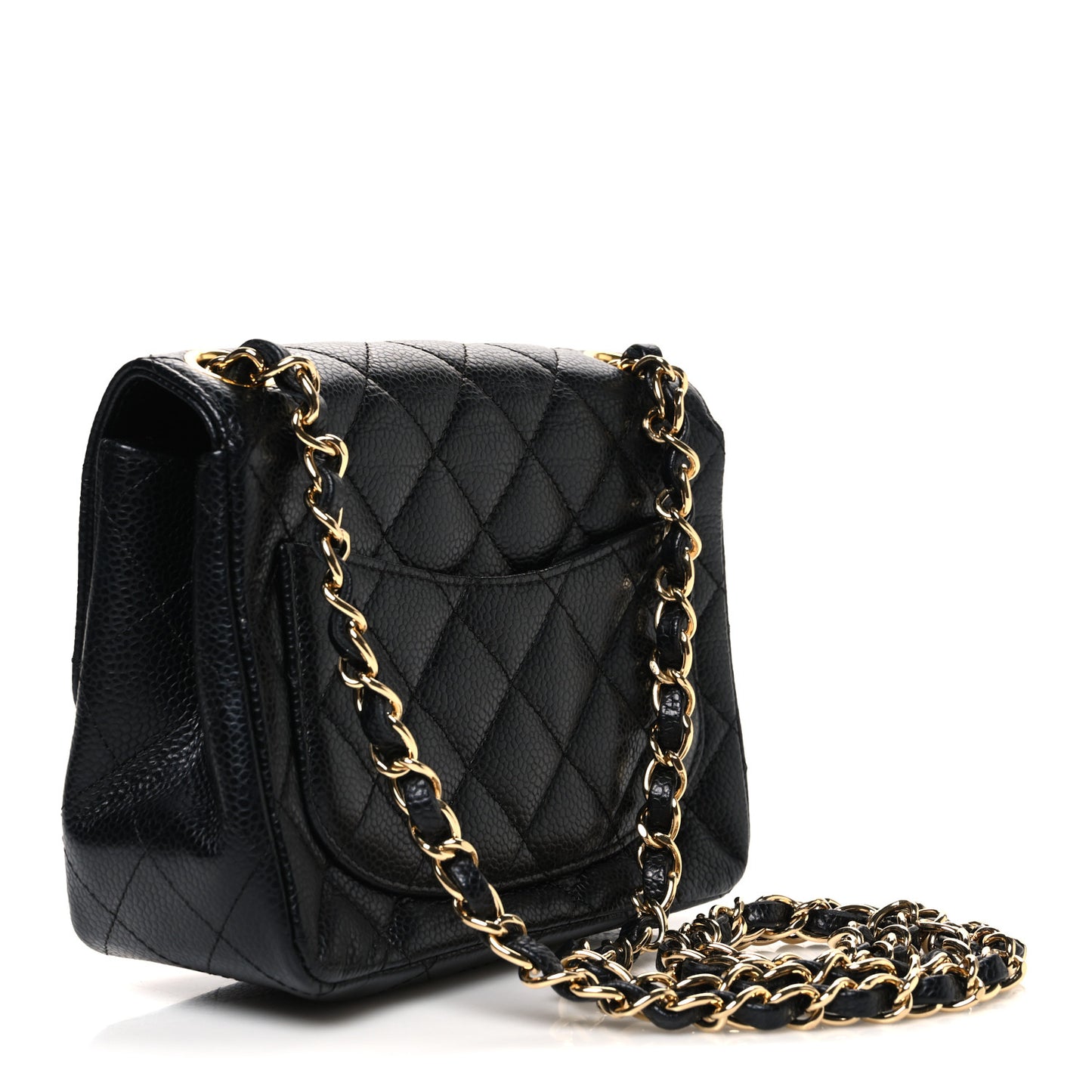 Caviar Quilted Mini Square Flap Black