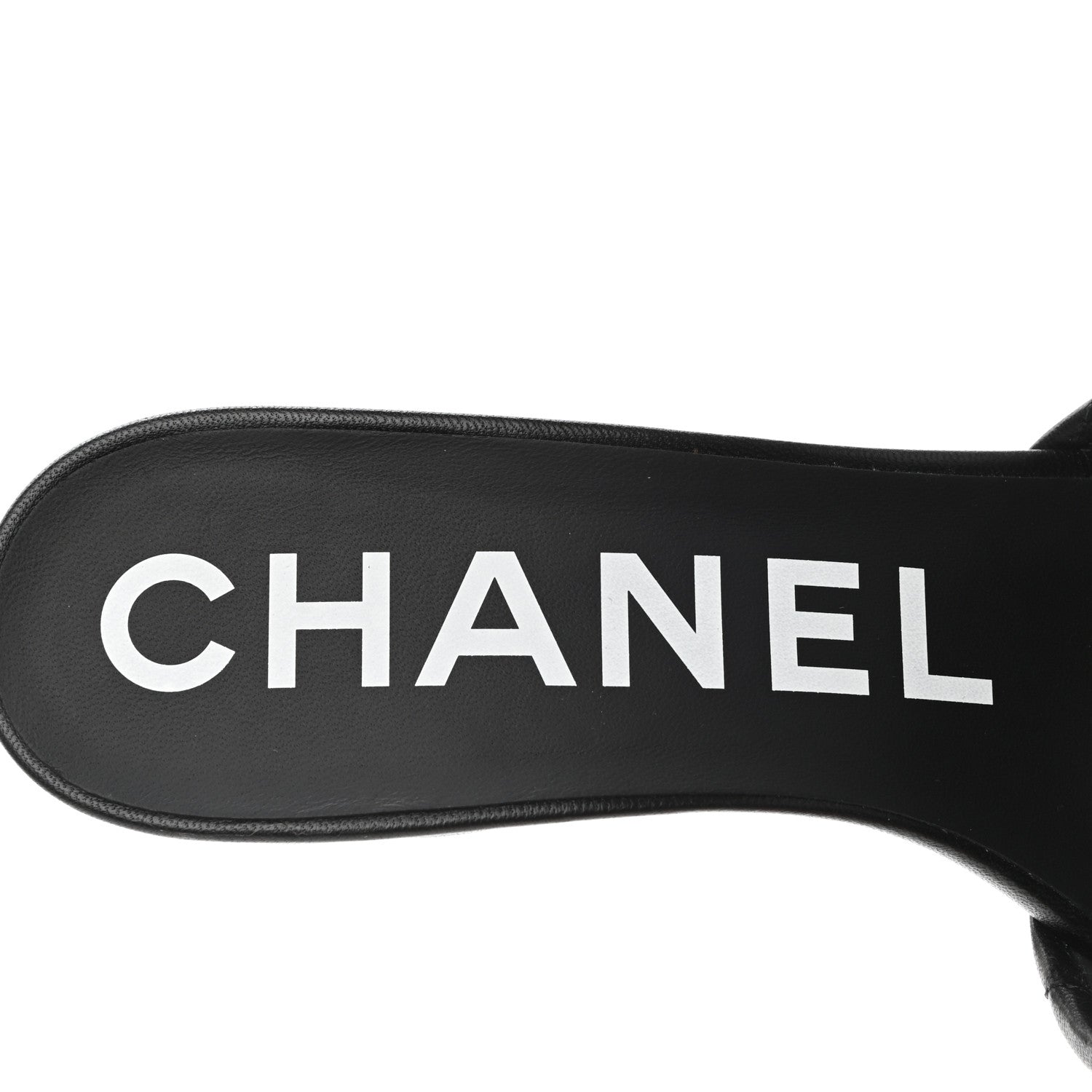 Chanel Lambskin Quilted Textured CC Mules 38 Black 7 of 9