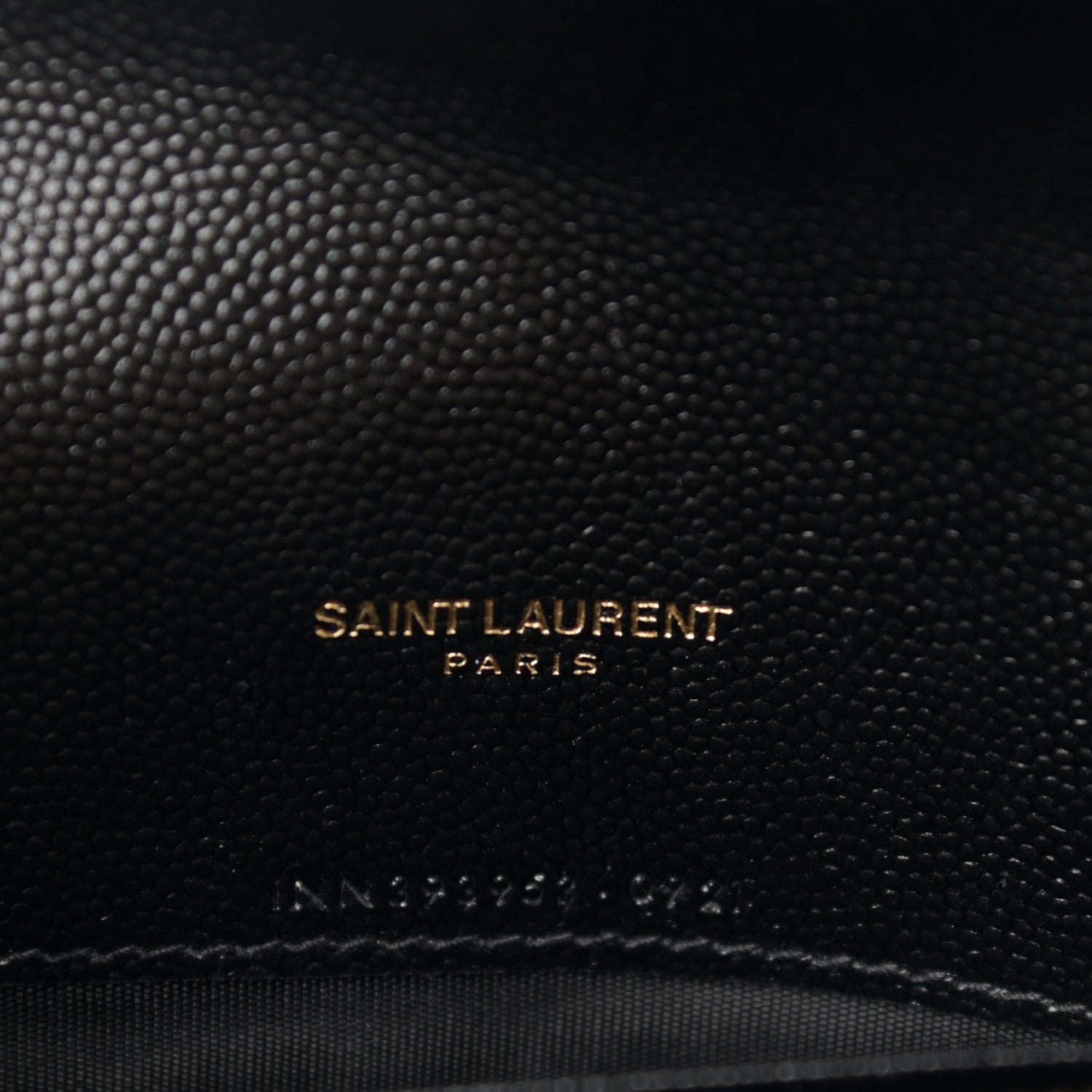 Saint Laurent Grain De Poudre Matelasse Chevron Monogram Envelope Chain Wallet Black 7 of 12