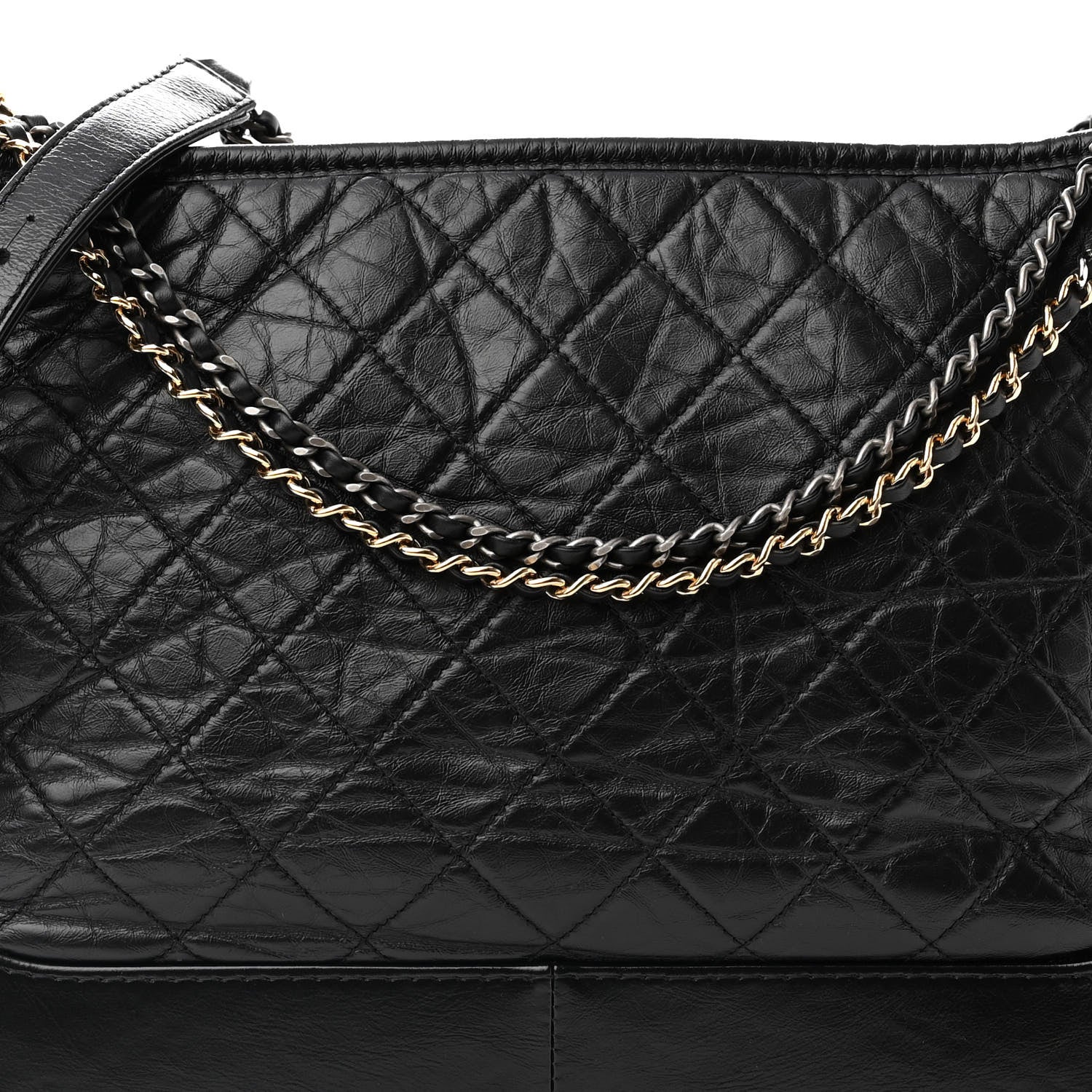 Chanel Aged Calfskin Quilted Large Gabrielle Hobo Black 8 of 14
