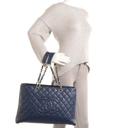 Chanel Caviar XL Grand Shopping Tote GST Navy Blue 2 of 7