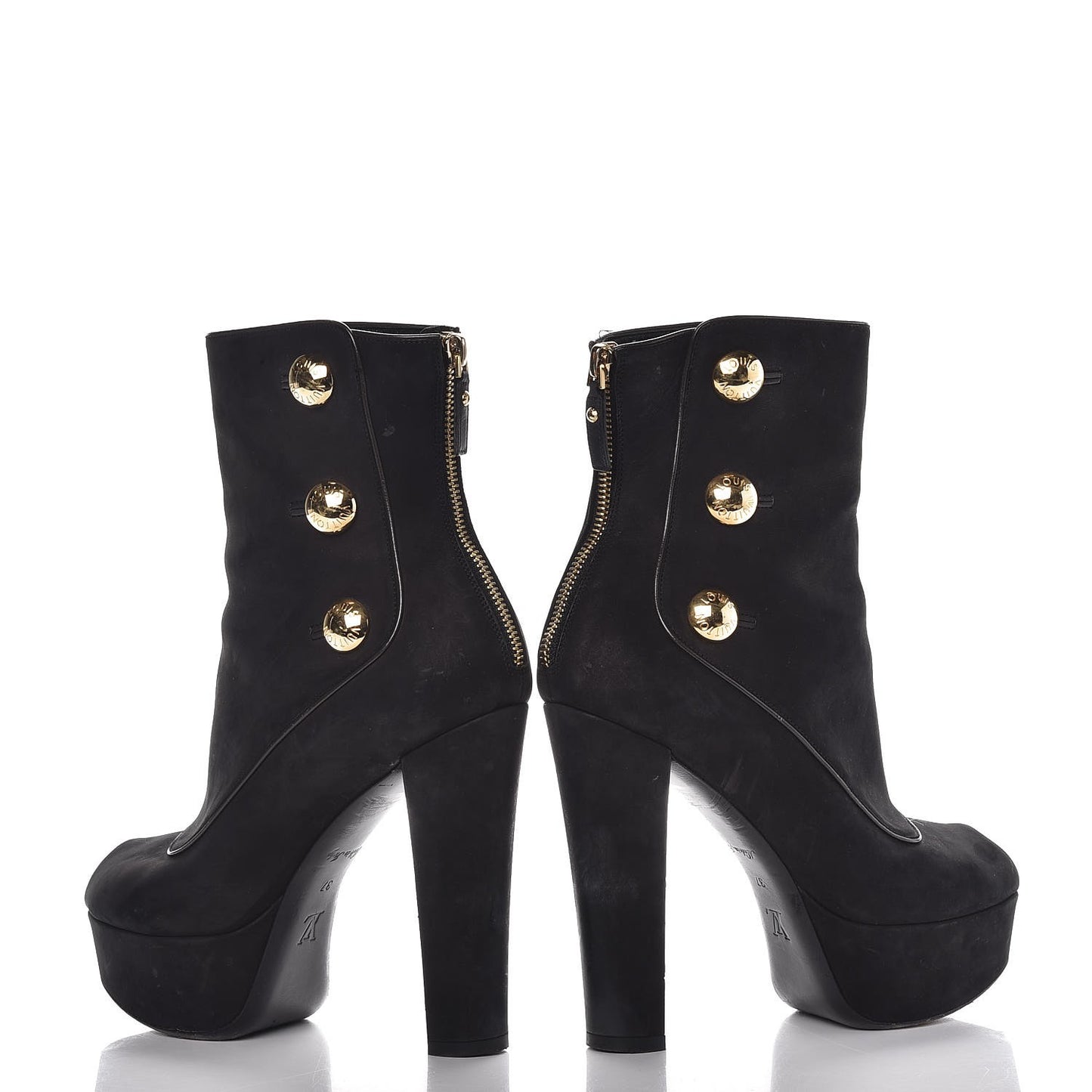 Suede Peep Toe Ankle Boots 37 Black