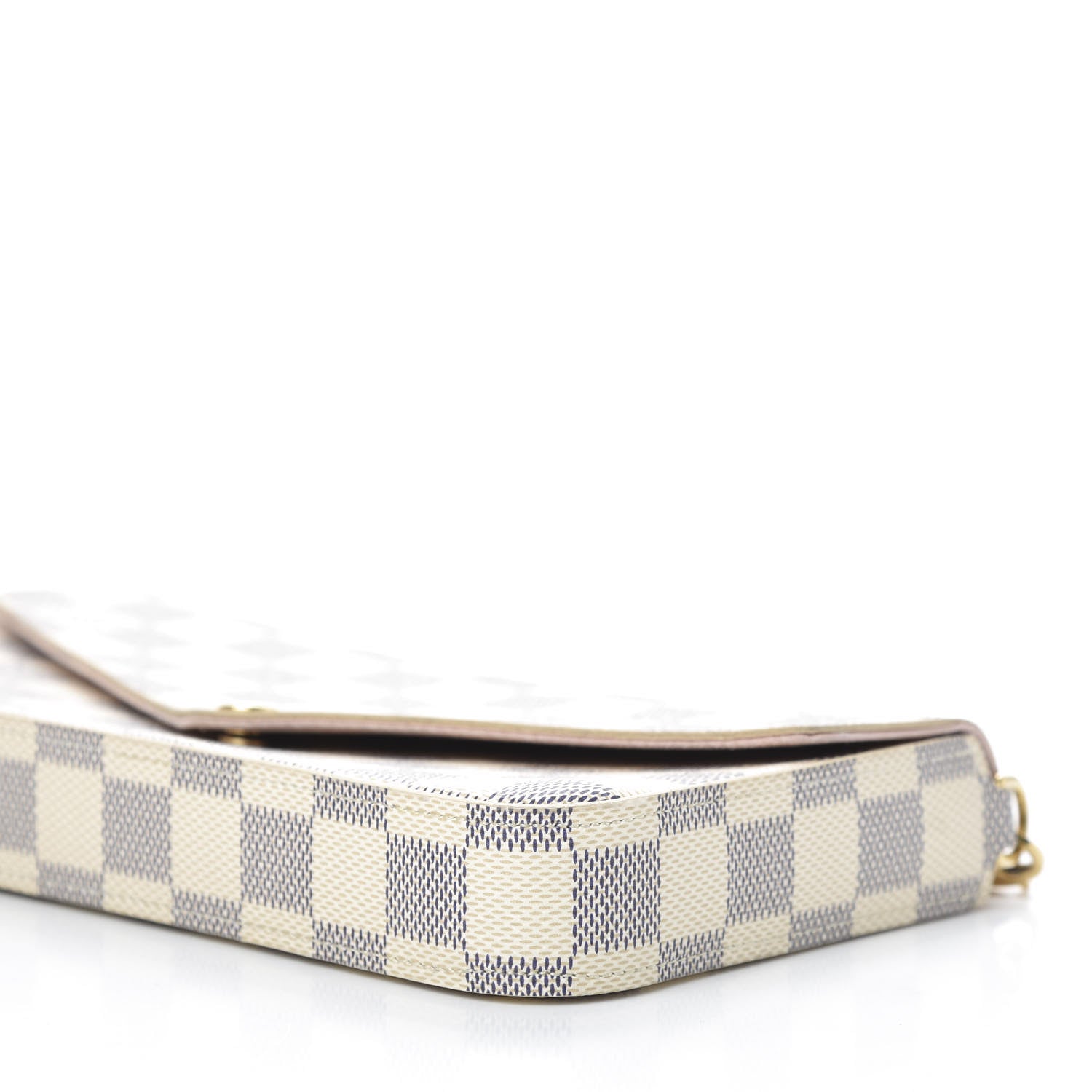 Louis Vuitton Damier Azur Pochette Felicie Chain Wallet Rose Ballerine 9 of 11