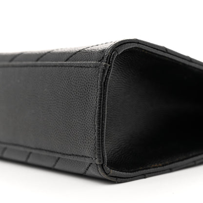 Saint Laurent Smooth Calfskin Matelasse Chevron Large Monogram Satchel Black 10 of 10