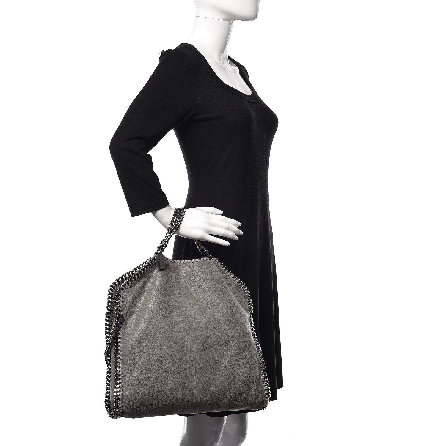 Stella McCartney Shaggy Deer Falabella Fold Over Tote Grey 2 of 9