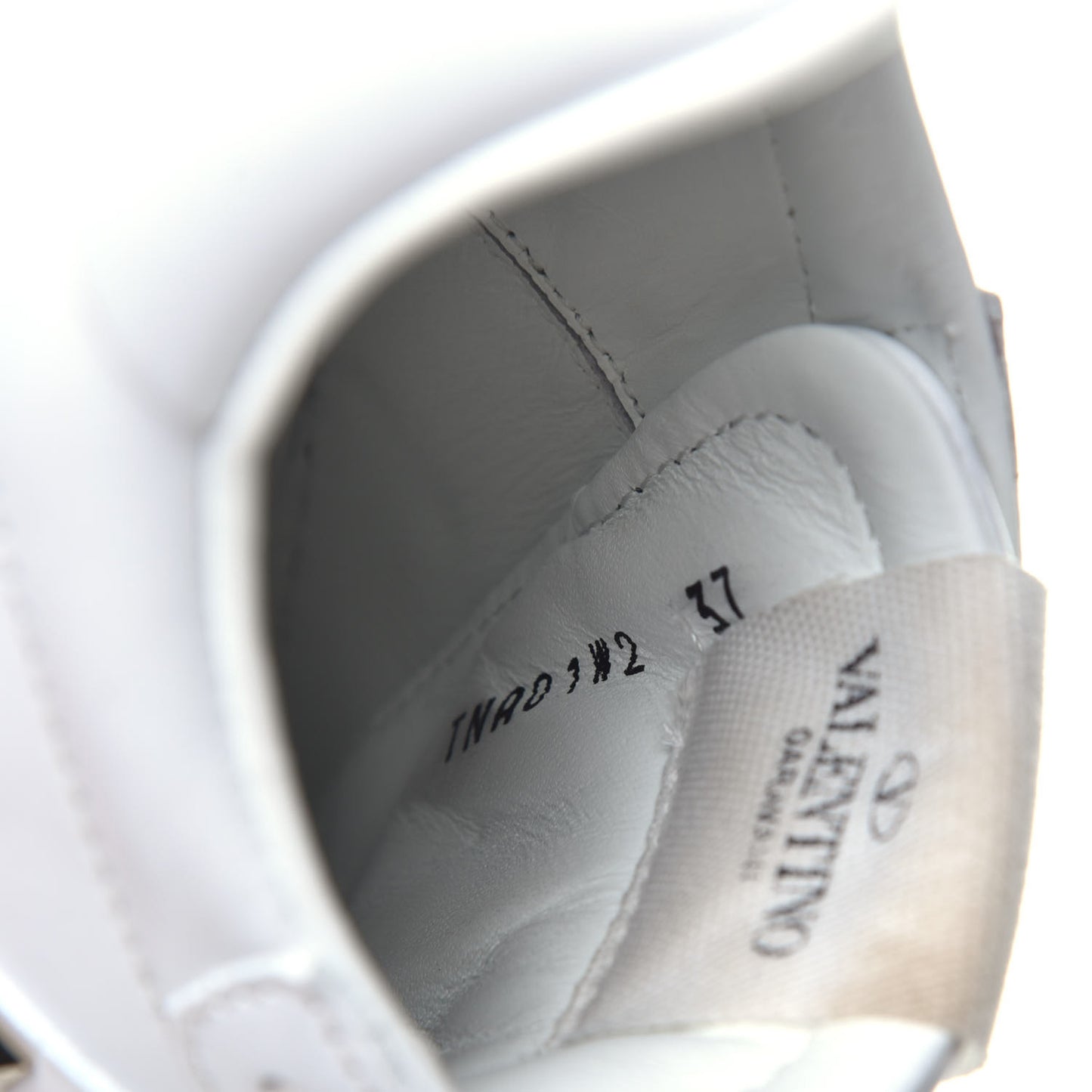 Calfskin Rockstud Untitled Open Sneakers 37 White