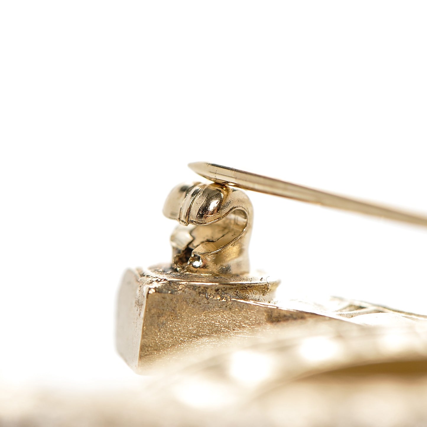 Baguette Crystal CC Brooch Light Gold