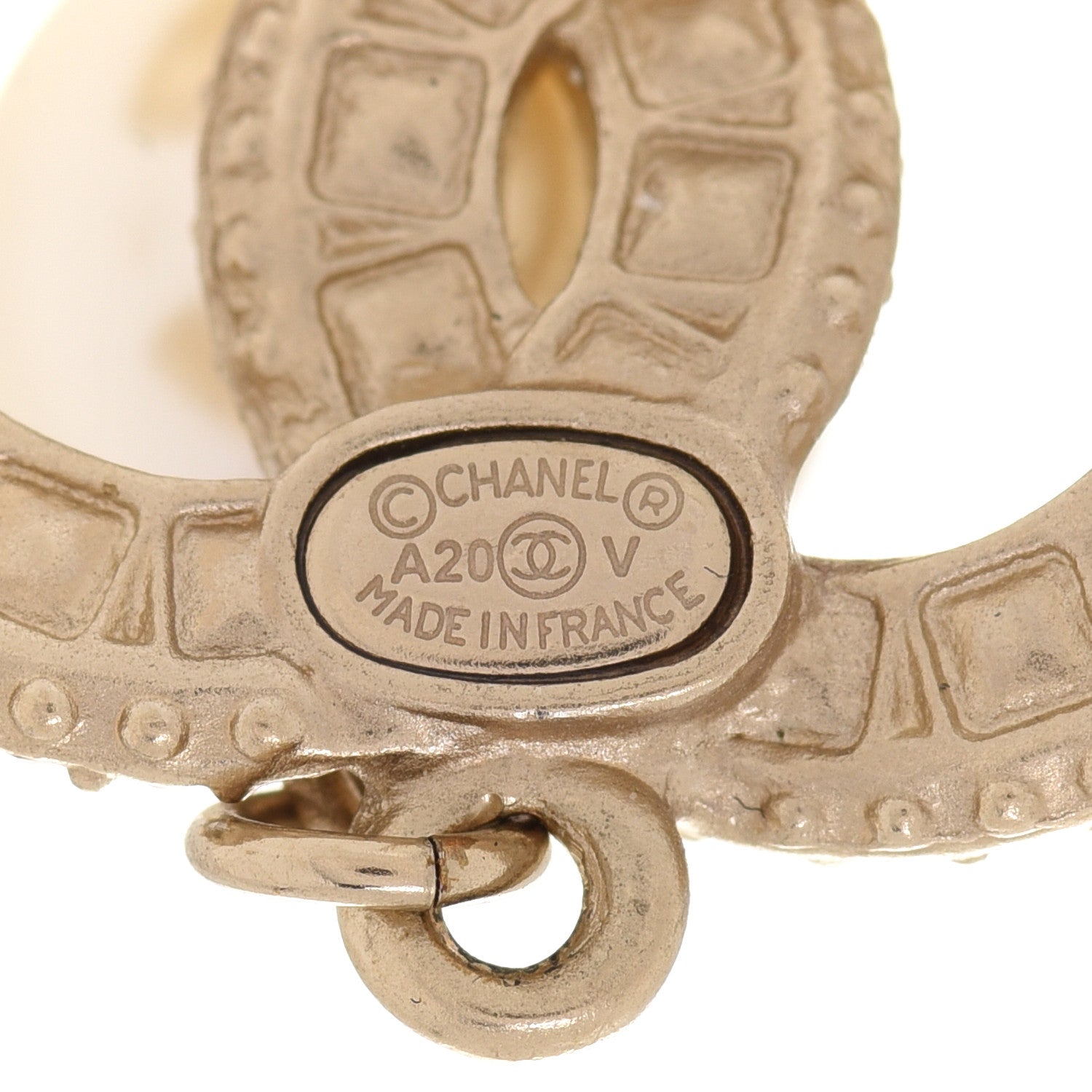 Chanel Crystal Pearl CC Drop Earrings Gold 4 of 5