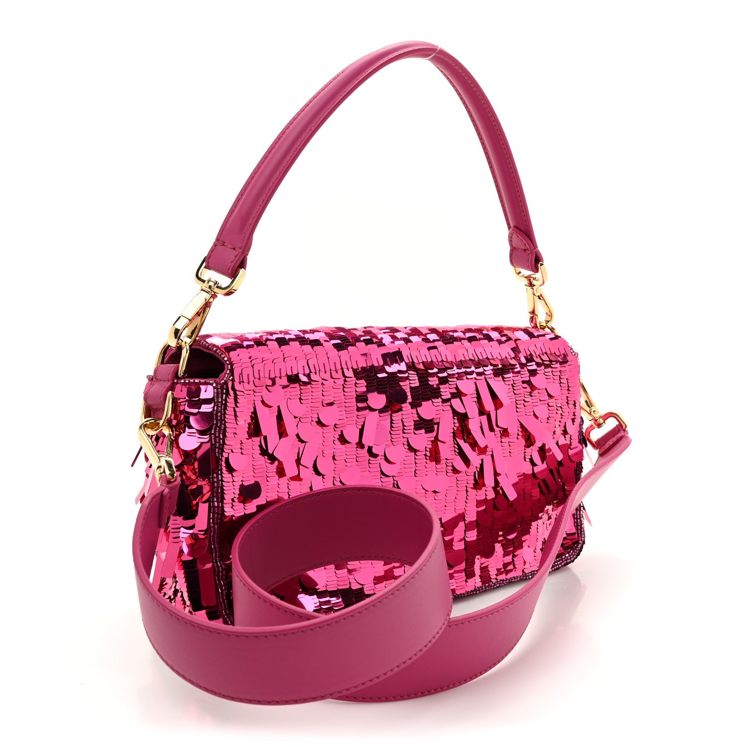 Fendi Sequin Paillettes Vitello Grace Sex and the City Baguette