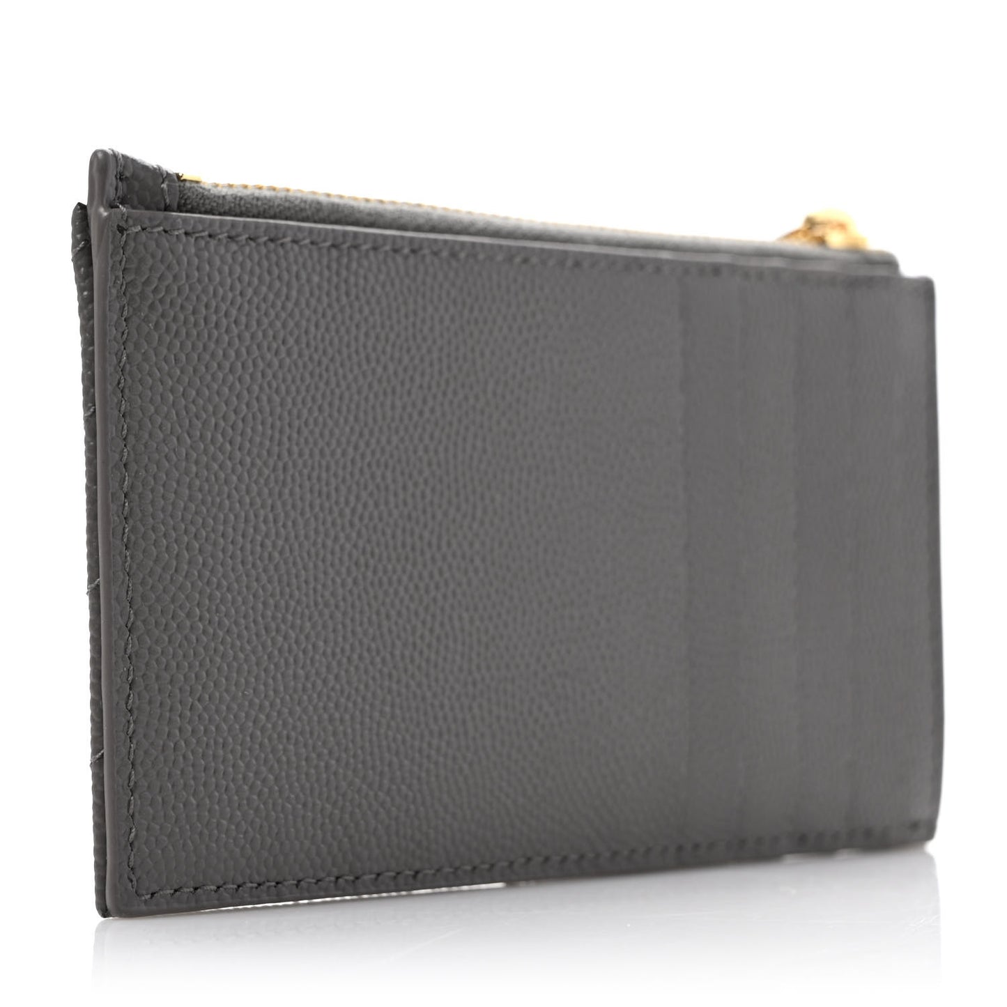 Grain De Poudre Matelasse Chevron Monogram Fragments Zippered Card Case Fog