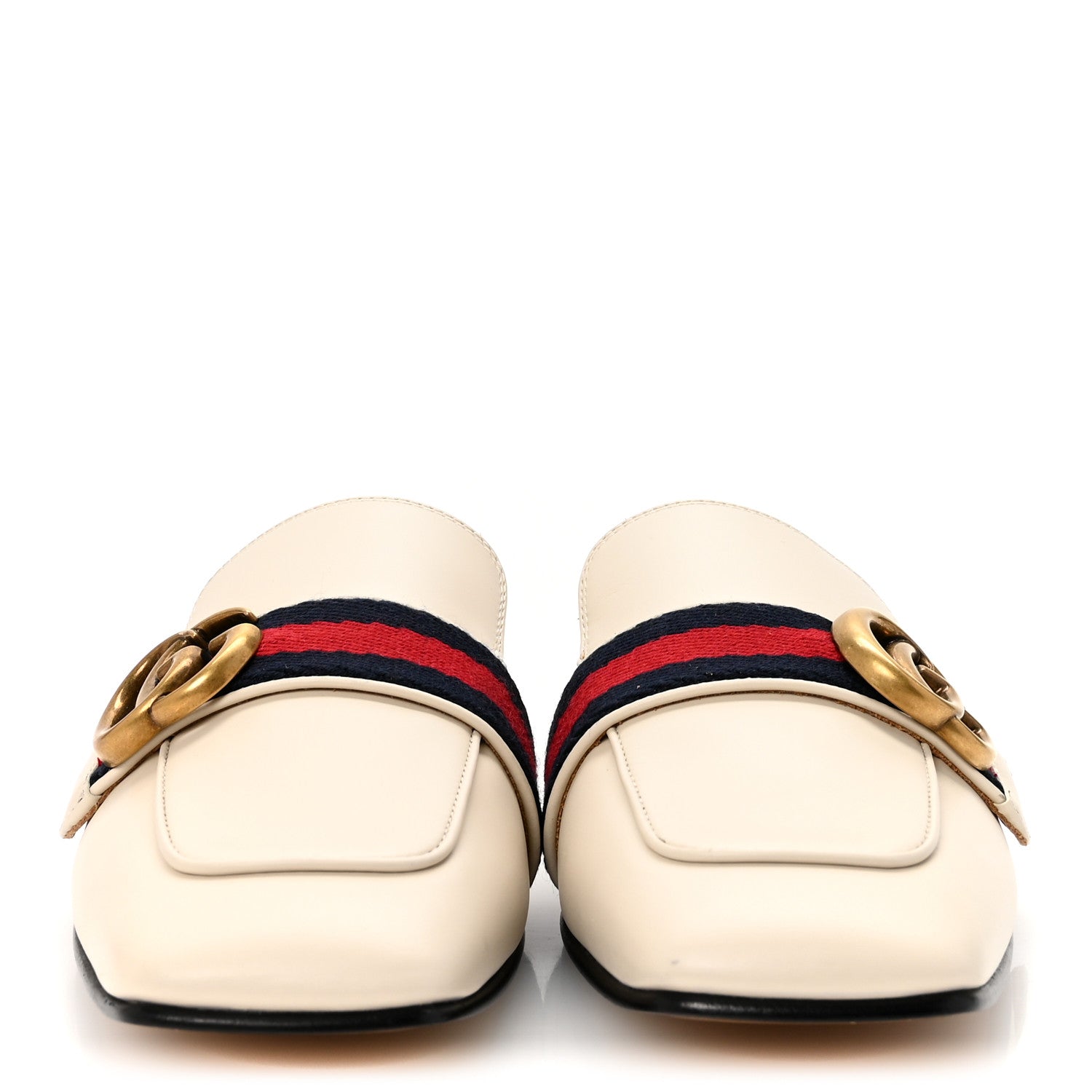 Gucci Calfskin Web Womens Peyton GG Slippers 36.5 Mystic White 3 of 10