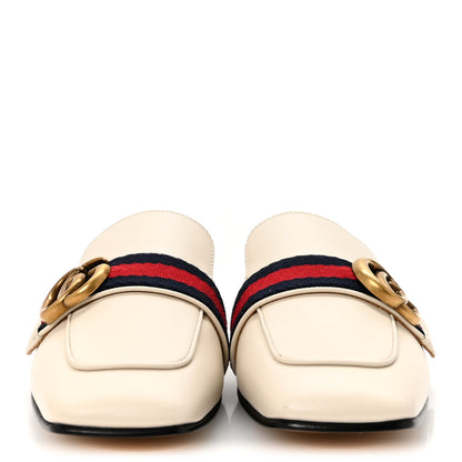 Gucci Calfskin Web Womens Peyton GG Slippers 36.5 Mystic White 3 of 10