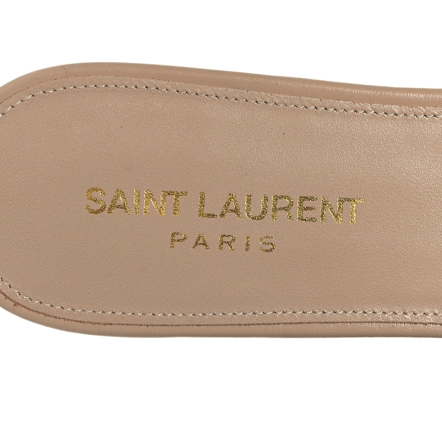 Saint Laurent Calfskin Tribute 05 Slide Sandals 39 Dark Beige 9 of 10