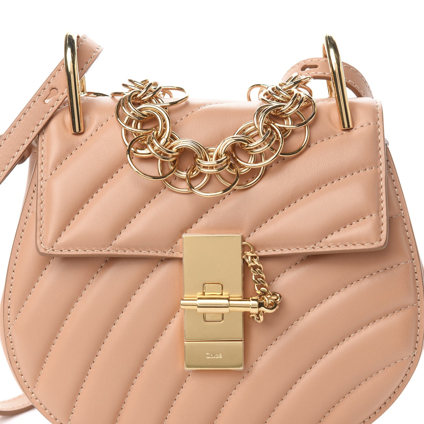 Calfskin Quilted Mini Drew Bijou Shoulder Bag Blushy Pink