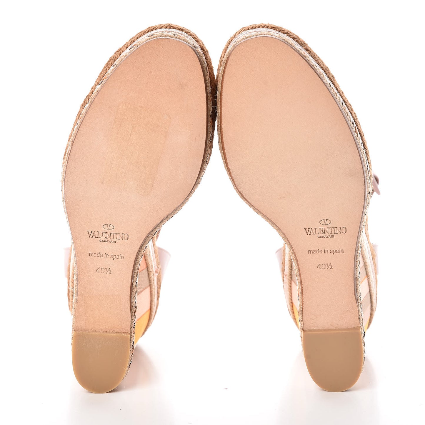 Calfskin Canvas Native Couture 1975 Espadrille Wedge Sandals 40.5 Water Rose Multicolor