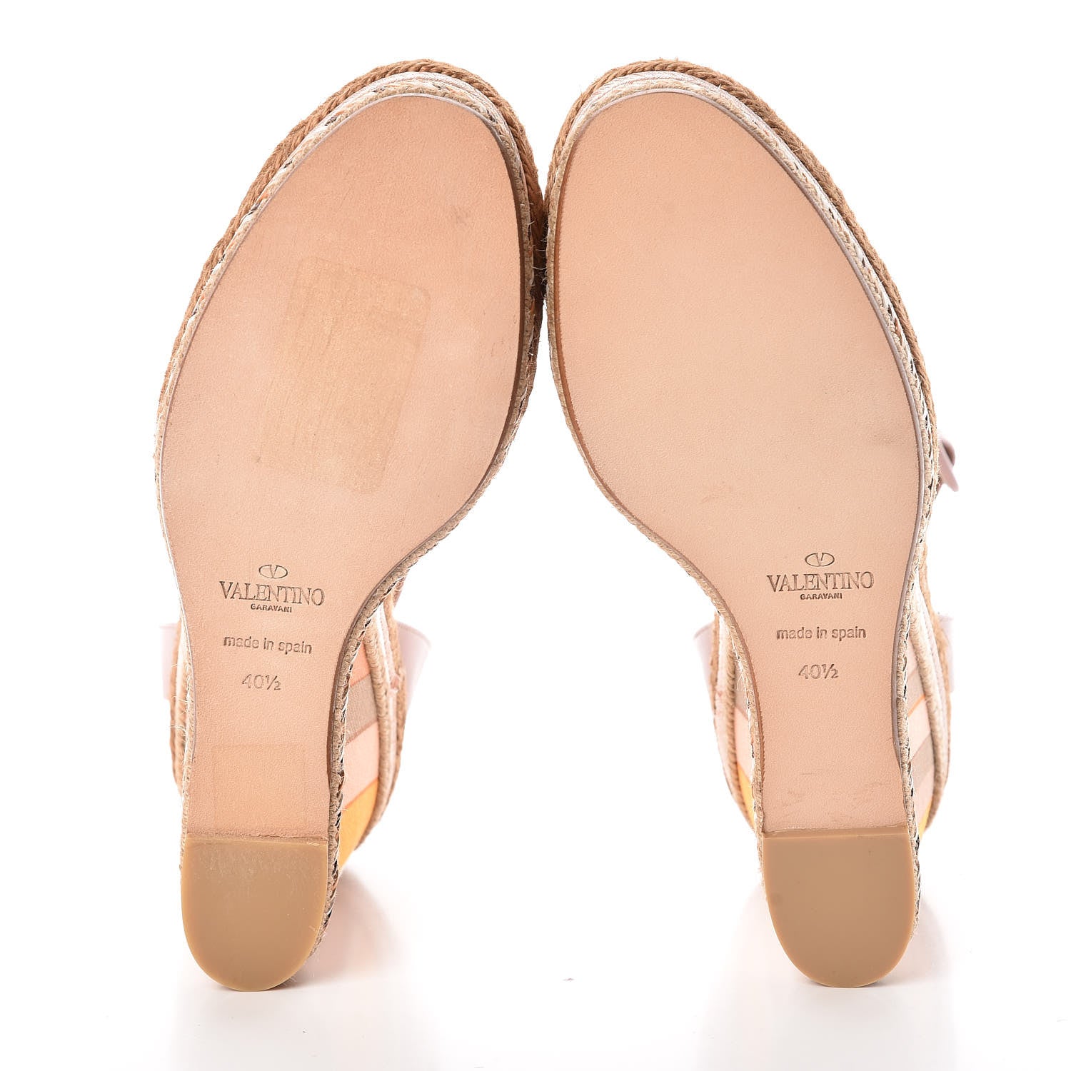 Valentino Garavani Calfskin Canvas Native Couture 1975 Espadrille Wedge Sandals 40.5 Water Rose Multicolor 5 of 8