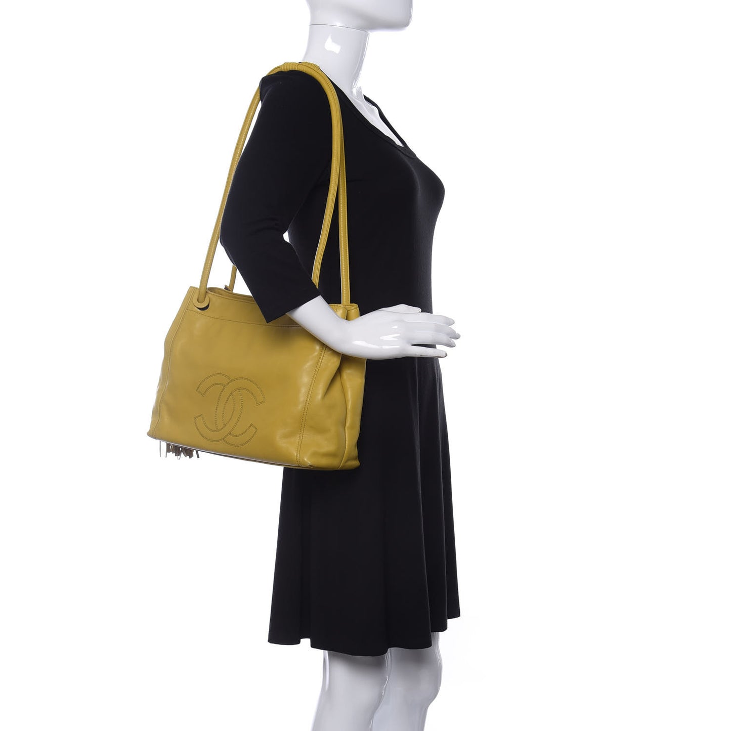 Lambskin CC Tassel Shoulder Bag Yellow