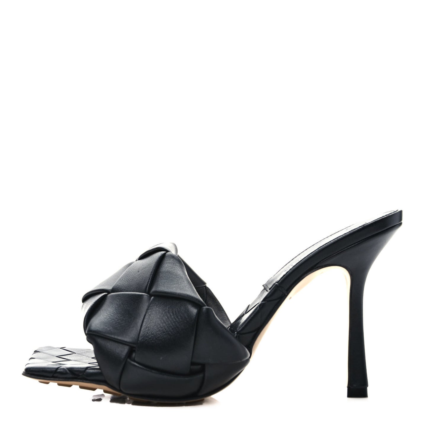 Nappa Maxi Intrecciato Lido Mule Sandals 38 Black