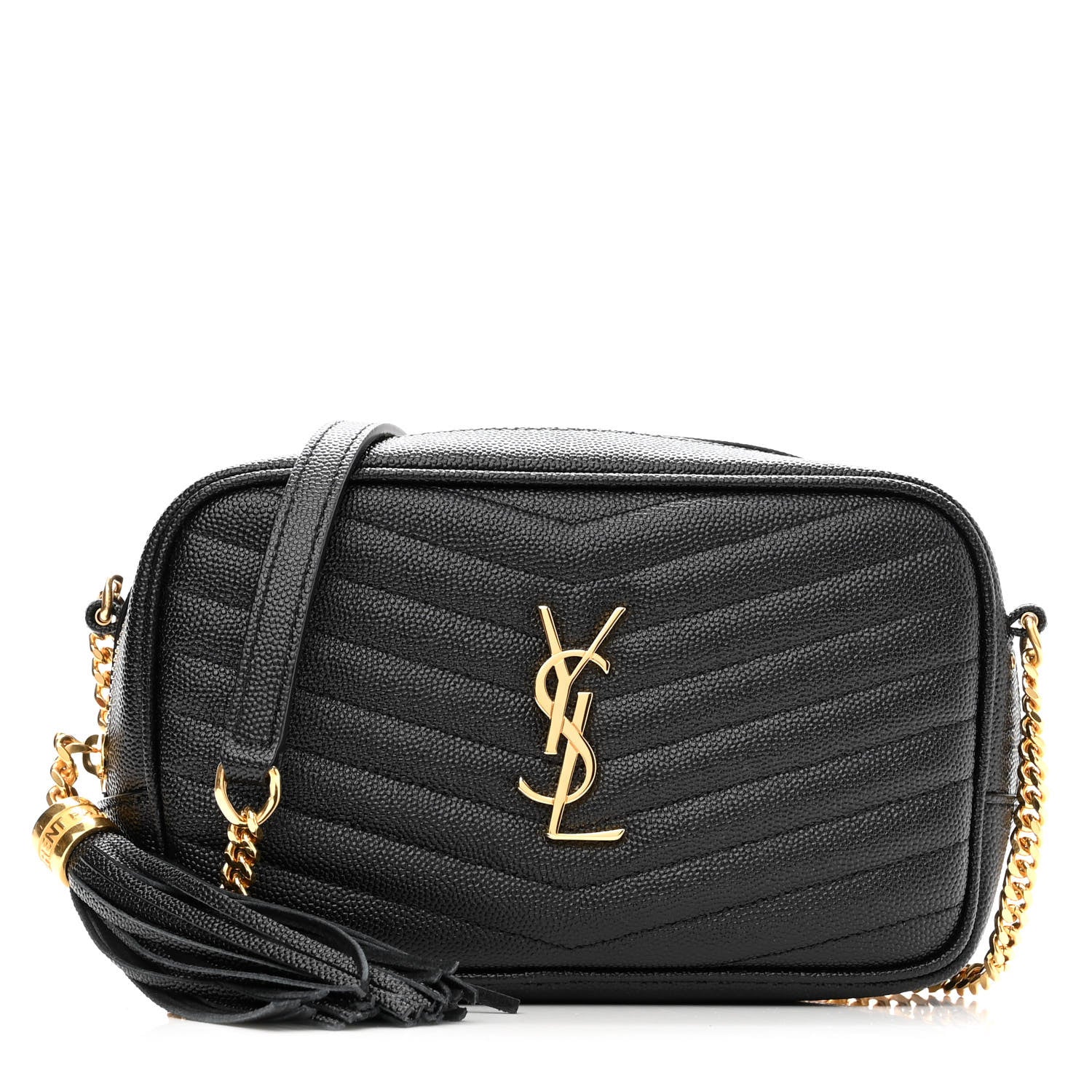 Saint Laurent Grain De Poudre Matelasse Monogram Mini Lou Camera Bag Black 1 of 11