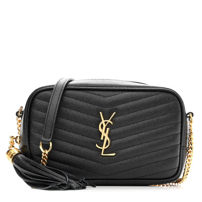Saint Laurent Grain De Poudre Matelasse Monogram Mini Lou Camera Bag Black 1 of 11