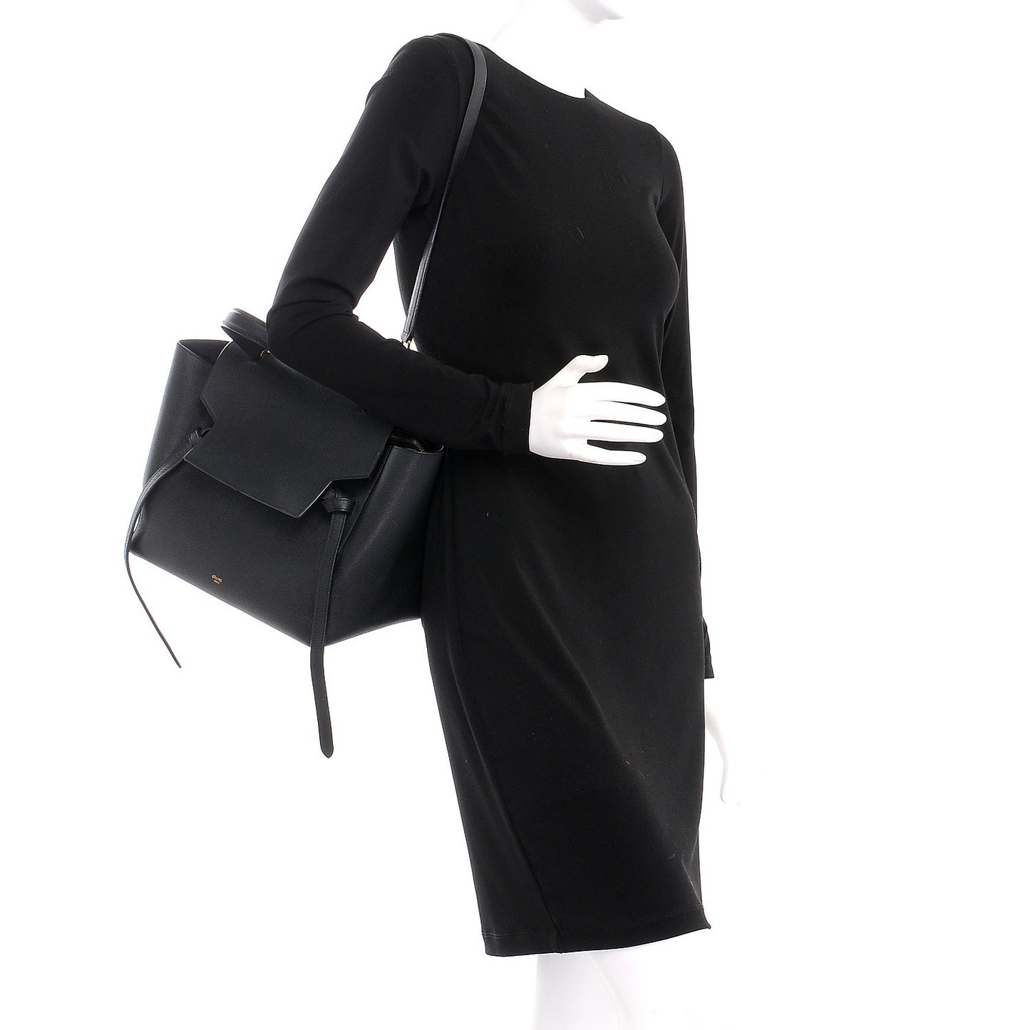 Grained Calfskin Mini Belt Bag Black