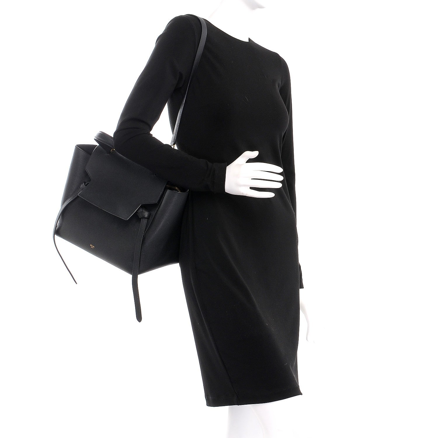Celine Grained Calfskin Mini Belt Bag Black 2 of 9
