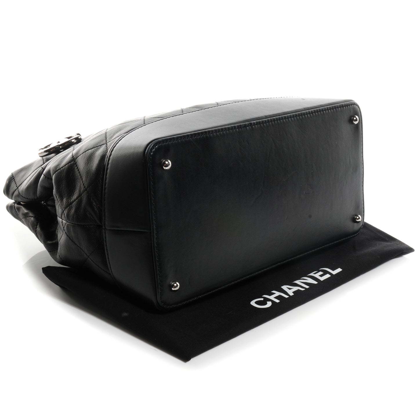 Leather VIP Medium Shopping Tote Black