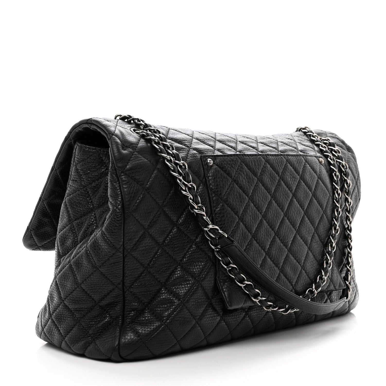Chanel Grained Calfskin Quilted XXL Travel Flap Bag Black 2 of 10