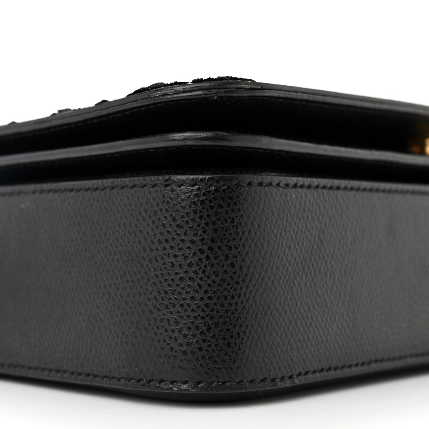Textured Calfskin Medium Classic Monogram Universite Bag Black