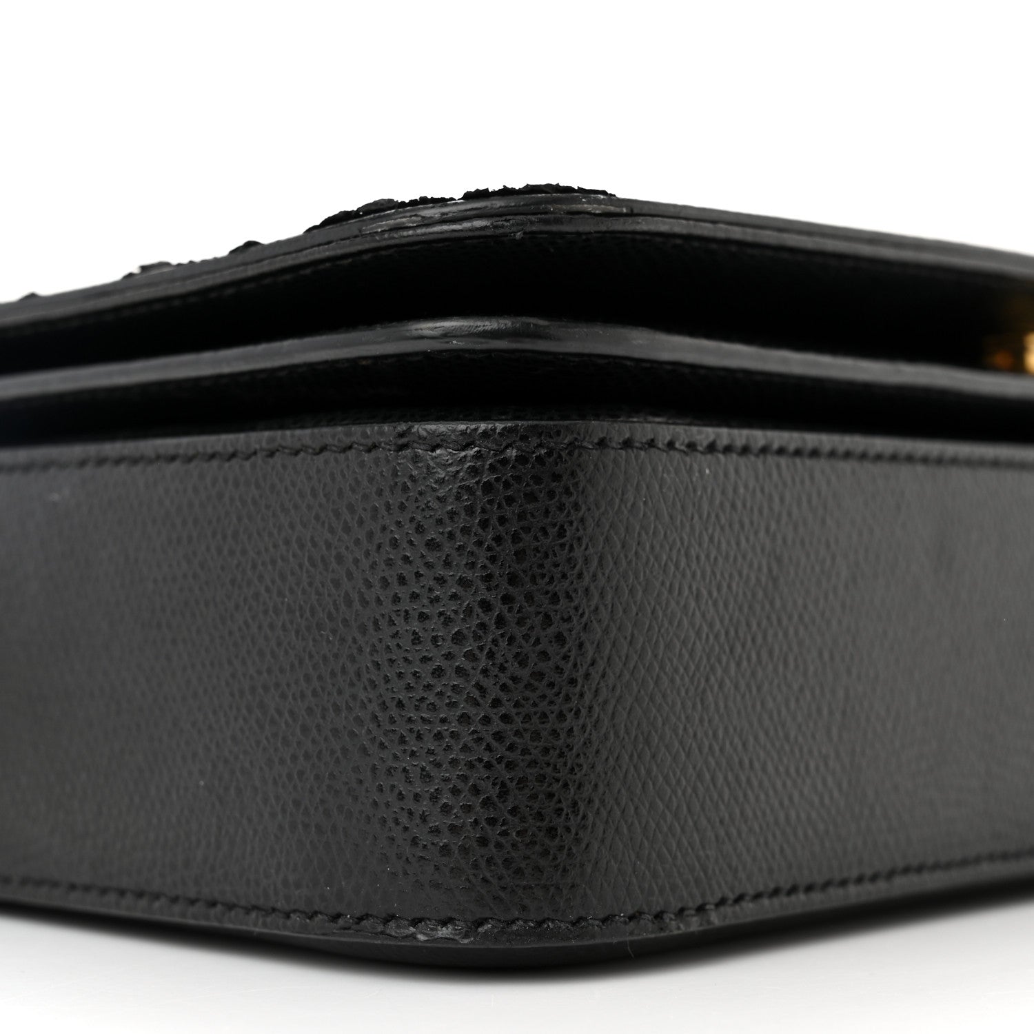 Saint Laurent Textured Calfskin Medium Classic Monogram Universite Bag Black 8 of 18