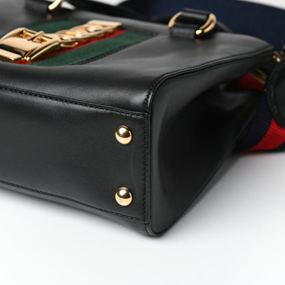 Gucci Calfskin Medium Sylvie Top Handle Tote Black 9 of 9