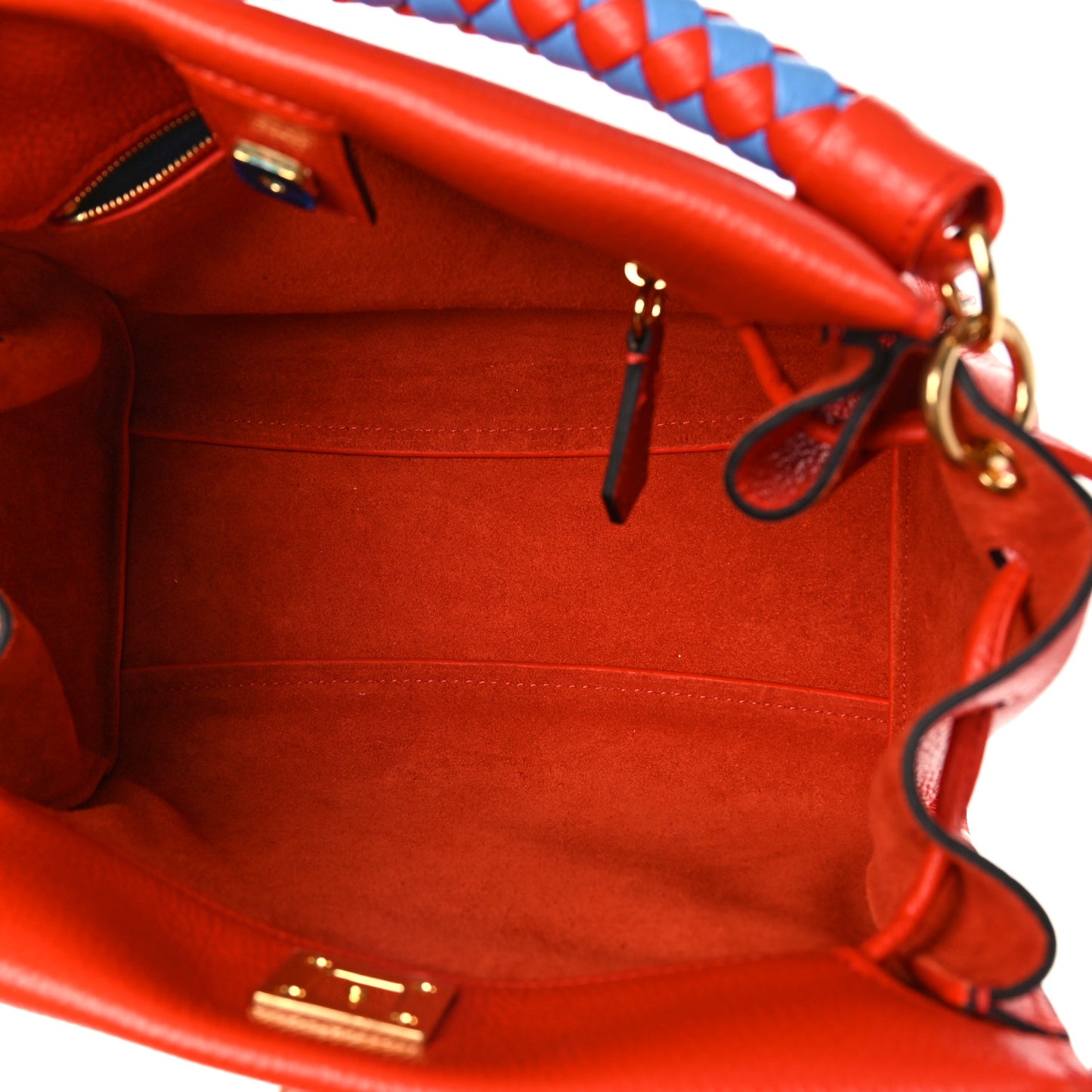 Heavy Grain Small Iris Tote Coral Orange