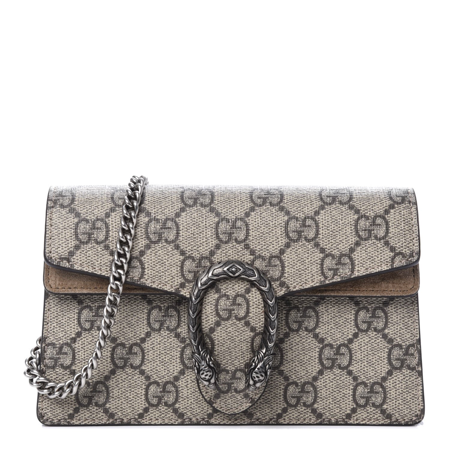 Gucci GG Supreme Monogram Super Mini Dionysus Shoulder Bag Taupe 1 of 10