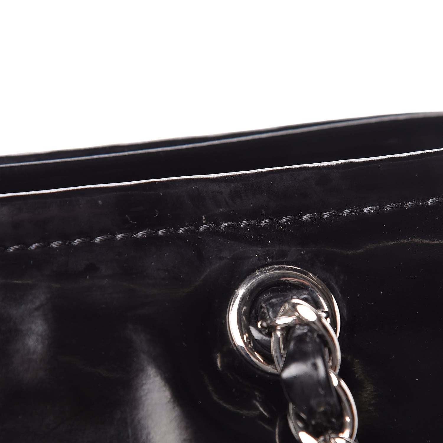 Chanel Vinyl Lipstick Ligne Tote Black 18 of 20