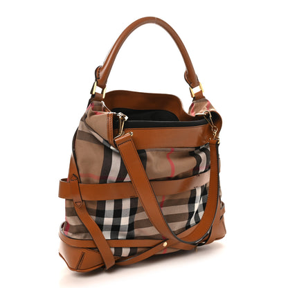 Burberry House Check Bridle Calfskin Medium Gosford Hobo Dark Tan 2 of 9