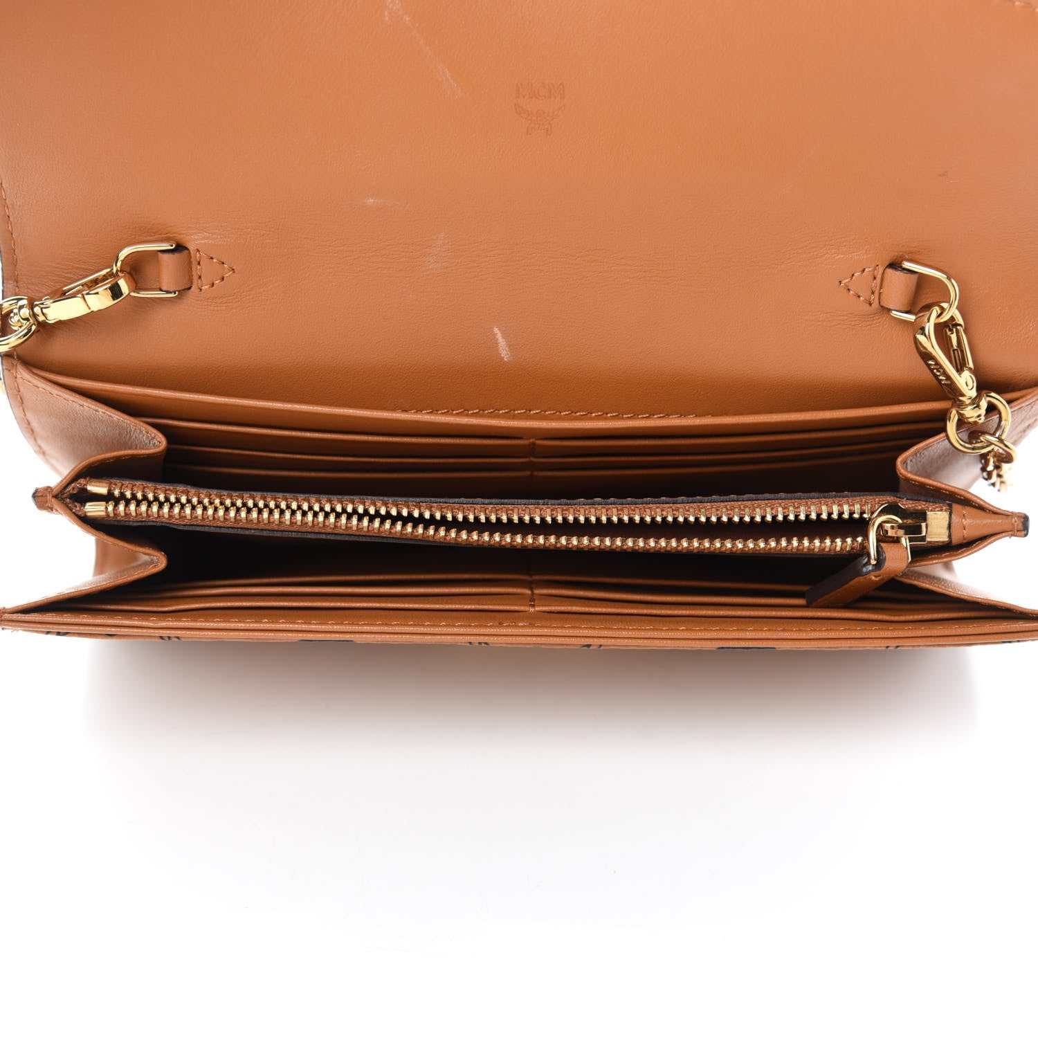 MCM Visetos Large Patricia Wallet On Chain Cognac 5 of 11